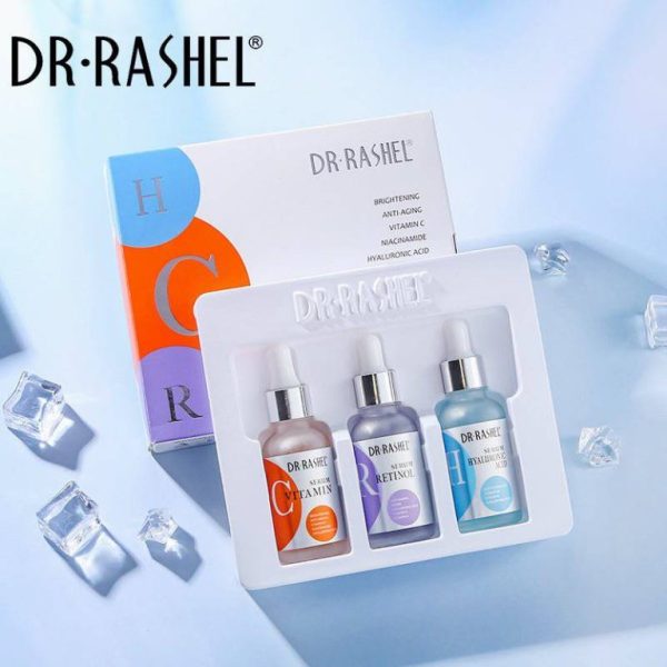 dr rashel anti aging moisturizing vitamin c hyaluronic acid and retinol facial serum set 3 pack 765629 768x768 1