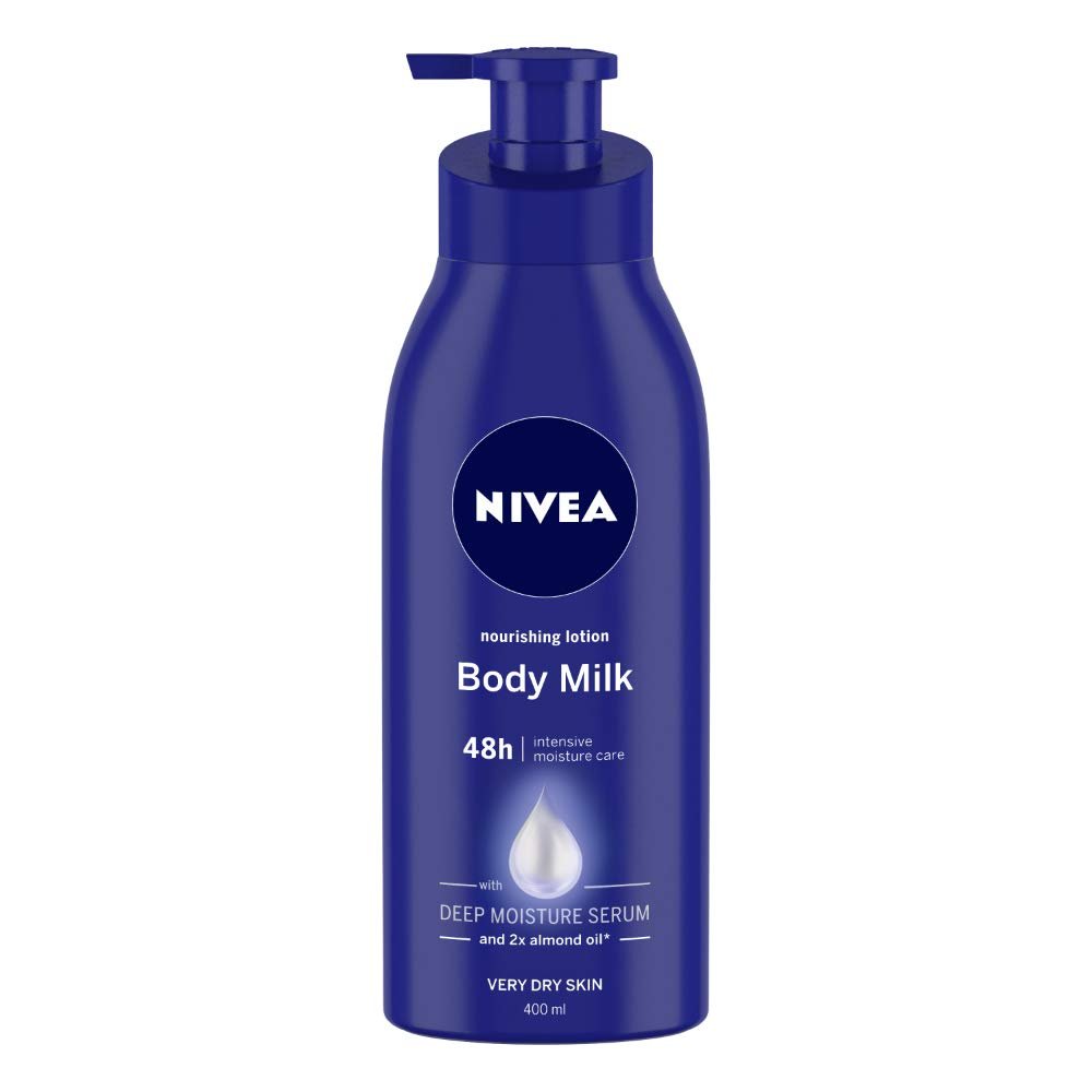 Nivea Nourishing Body Milk 48H Intensive Care Body Lotion 400Ml 1 NIVEA Nourishing Lotion Body Milk With Deep Moisture Serum And 2x Almond Oil for Very Dry Skin 400ml